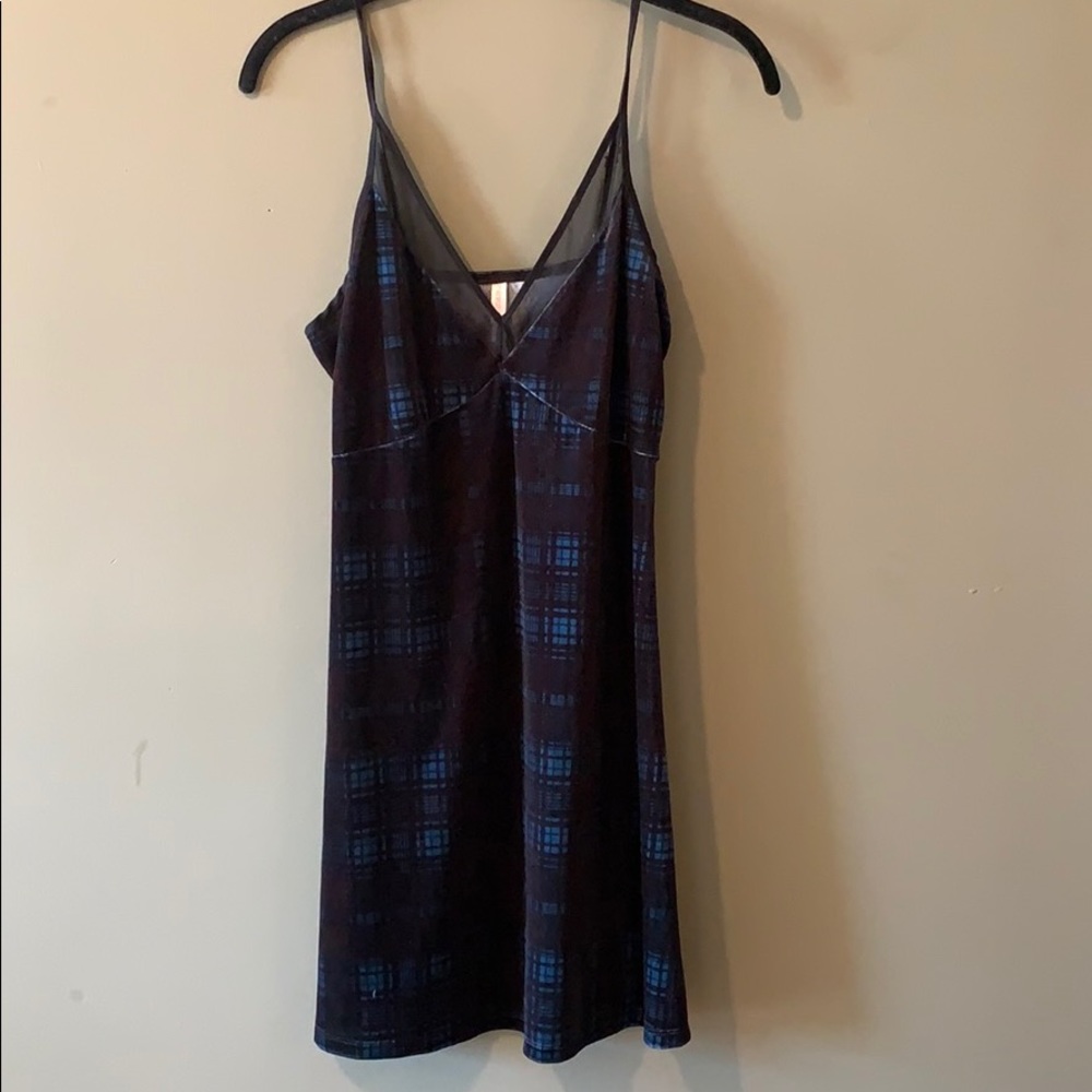 Plaid velvet dress